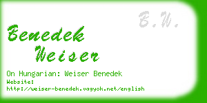 benedek weiser business card